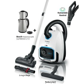 Resim Bosch Kumandalı Kontrol Turbo Serie 6 Propower Toz Torbalı Süpürge + Bosch Çelik Çay Makinesi Almanya’da Üretilen Bosch Motor Teknolojisi ile Sürekli Yüksek Performans 