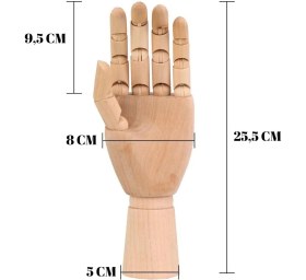 Resim Ahşap Model Mankeni Sağ ve Sol El Bayan 25 cm 