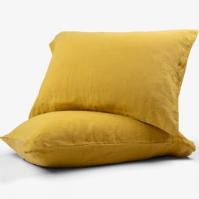 Resim Lona 2'li Keten Yastık Kılıfı 50x70 - Haki / 50 x 70 cm 