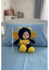 Resim Sevimli Bebek Yüzlü Arı Peluş Oyuncak Arı Kostümlü Bebek 25 Cm - Yumuşak Uyku Arkadaşı Hediyelik Sarı 