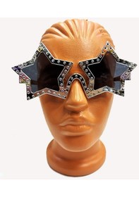 Resim Yıldız Şekilli Parlak Metalize Parti Gözlüğü Gümüş Renk 16x7 Cm 