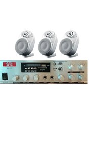 Resim STİ Mağaza Müzik Sistemi Seti Bluetooth Usb Aux 