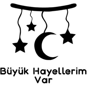 Resim Büyük Hayallerim Var Sticker Duvar Dekor Sticker 40 X 36 Cm 