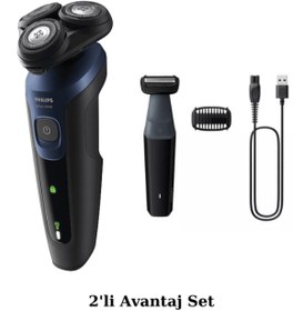 Resim Philips S5445 Islak/kuru Sinek Kaydı Tıraş Makinesi - BG3017 Banyo Vücut Bakım Tıraş Makinesi Seti 