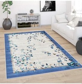 Resim Rovigo Dijital Baskı Yıkanabilir Kaymaz Taban Salon Halısı Rvg0392, Mavi, 80 x 200 