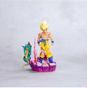 Resim Gaojunshop01 Savaş Yaralı Wulong Dragon Ball Super Saiyan Goku Ve Shenron Heykel Dekor 