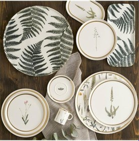 Resim Porland Botanical Desen1 Düz Tabak 21cm 