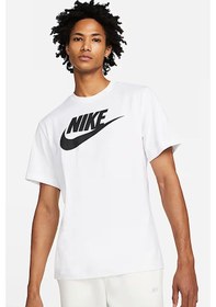 Resim Nike Sportswear Futura Swoosh Logo Tee T Shirt Unisex Baskılı Tişört Beyaz Beyaz 