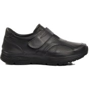 Resim Aspor Siyah Hakiki Deri Kadın Düz Rahat Günlük Ayakkabı Siyah 