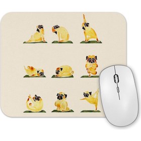 Resim Baskı Dükkanı Pug Yoga Köpek Mouse Pad 