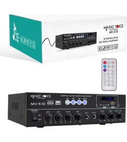 Resim Magicvoice MV-510 50 Watt Usb-Sd-Bluetooth Girişli Hat Trafolu Ses Mixer 