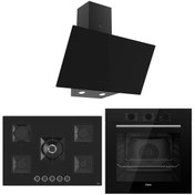 Resim Ferre SS Serisi Siyah 5 Gözlü Ankastre Set ( QBL62CS-SS035-D077 ) 