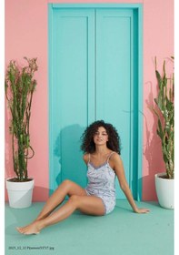 Resim Pemilo 2780-30 37608 - 1 İp Askılı Şortlu Kadın Pijama Takımı Gri 