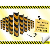Resim LOREX Oval Kolon Köşe Koruyucu - Otopark Köşe Koruyucu Kauçuk (10adet) 