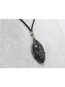 Resim Parlak Siyah Taşlı Mor Doğal Taşlı Araba Dikiz Ayna Süsü, Yeni Araba Hediyesi 