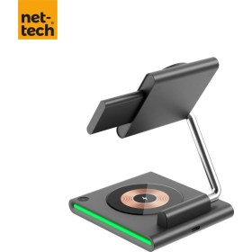 Resim Nettech NT-WCH04 3in 1 15W Kablosuz Wireless Şarj 