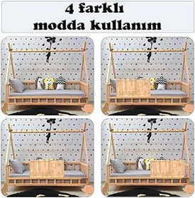 Resim Montessori Yatak Ahşap Karyola Çocuk ve Bebek Beşiği Tren 80X180 