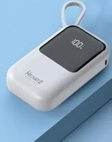 Resim HEARTZ H12 10000 MH PD 20W ve USB 22.5W FAST HIZLI ŞARJ DAHİLİ TYPE C VE LİGHTNİNG KABLOLU DÜNYA STANDARTLARINA UYGUN POLYMER BATARYA BİREBİR AMPER LCD GÖSTERGELİ POWERBANK 