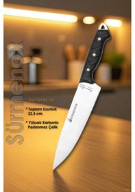 Resim Sürmene Serisi Sivri Mutfak Şef Bıçak Et Ekmek Sebze Salata Şef Bıçağı Siyah Verzalit Sap Hds-145 Siyah 