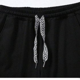 Resim Sporsity Letter Graphic Drawstring Waist Eşofman Altı Siyah 