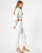Resim Kısa Paça Skinny Fit Kot Pantolon - Flare Crop Jeans 