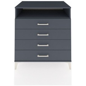 Resim Kronos Şifonyer Tek Raflı 4 Çekmeceli 88x59x96 Antrasit-antrasit Antrasit 