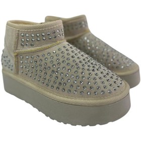 Resim MODAŞIKŞIK TAŞLI İÇİ TÜYLÜ KALIN TABAN KISA BOT 