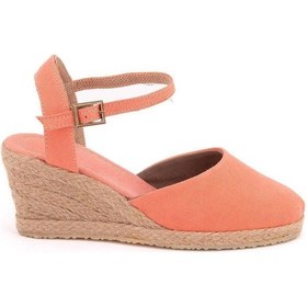 Resim Star Tombis Gerçek Elişi Topuğu Açık Bilekten Bantlı Dolgu Topuk Keten Hasır Espadril Handmade Nar Çiçeği Narçiçeği 