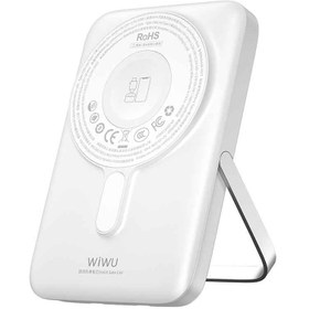 Resim Wiwu Wi-P077 Pionner Serisi Taşınabilir Wireless Şarj ve PD 20W Hızlı Şarj Özellikli Standlı Powerbank 15W 10000mAh - Siyah 