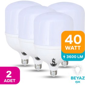 Resim ŞANLED 40W Tasarruflu E27 Beyaz Işık Torch Led Ampul-1-2-4-6-8-10 ADETTİR 