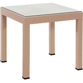 Resim Rattan 80x80 Camlı Cappucino Masa - Bahçe&balkon&teras Cappuccino 