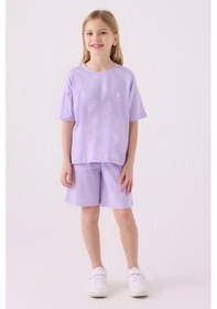 Resim U.S. Polo Assn. U.s. Polo Assn Kız Çocuk Mor Bermuda Takım Us1848-c-v27 Mor 