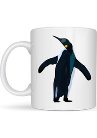 Resim Nihilist Penguen Tasarımlı Porselen Kupa Model 159 Sürüden Ayrılanlara Özel Minimalist Kahve Kupası Özgün Tasarım Hediyelik Kupa Beyaz 