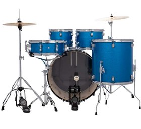 Resim Ludwig LC19019 Accent Fuse Akustik Davul Seti (Blue Sparkle) | Popüler Başlangıç Serisi Dayanıklı Donanım 