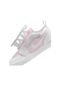 Resim Nike Jordan 1 Low Alt Leather Sneakers Hakiki Deri Bantlı Cırtlı Kız Çocuk Spor Ayakkabı Beyaz Pembe Pembe 