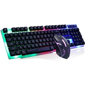 Resim batcell Led Işıklı Kablolu Gaming Klavye, Türkçe Q Oyuncu Klavyesi, Klavye Mouse Set Pc Oyun Set Gamer 
