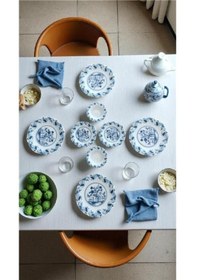 Resim Akayev Porselen Blue Dream 8 Parça 4 Kişilik Kahvaltı Takımı Beyaz 