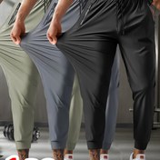 Resim 1 adet Erkek Yüksek Esneklikli Nefes Alabilen Kumaş Jogger, Bağcıklı Bel, Fermuar Cebi ve Rahat Uyum - Zeytin Yeşili, Gri, Mint Yeşili, Günlük Giyim, Spor Salonu veya Açık Hava Aktiviteleri için 