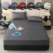 Resim 1 Adet Çok Renkli Kapitone Su Geçirmez Yatak Koruyucu Lastikli Çarşaf, Sızıntıyı önlemede ve leke direncinde yüksek verimlilik sağlayan nem emici & nefes alabilen (Yastık Kılıfı/Dolgu Dahil Değildir), Makinede Yıkanabilir 