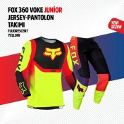 Resim Fox Sarı Kırmızı Çocuk Jersey Pantolon Takımı 