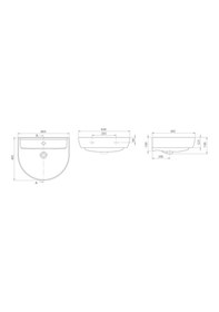 Resim Turkuaz Seramik Bella 007800 60 x 50 CM Lavabo 