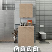 Resim BIANI Fix Arya ve Loft Uyumlu Çamaşır Makinesi Dolabı Renk Aybe Bej 