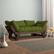 Resim Woodesk Adalar Masif Ceviz-Yeşil Renk 2li Kanepe CPT8118-210 