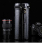 Resim Wondernest Dslr Kamera Lensi Uyumlu Ekstra Kalın Büyük Lens Kılıfı Fermuarlı Pu Deri Çanta Kutusu, 24.5x10.5x10.5cm Siyah 