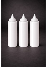 Resim Sosluk Sıkma Şişesi 3 Adet 1000 Ml Bpa Free Mayonez Sos Şişesi Endüstriyel Kullanım Beyaz 