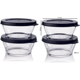 Resim Tupperware Royal Kap 4'lü Set 290 ml Kahvaltılık Saklama Kabı 