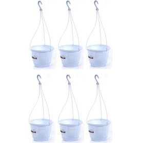 Resim Omnipazar So-sm02 Safir Makrome Askılı Balkon Saksı 3.4 Lt Beyaz 6 Adet 
