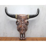 Resim Ahşap Duvara Asmalı Bufalo Kafası 
