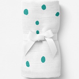 Resim Bird of Life Mint Dots Müslin Bebek Örtüsü - 70x70cm 