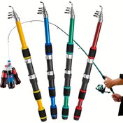 Resim 1.8M/5.91FT Dört Renk Teleskopik Olta, Hafif ve Taşınabilir, Kompakt ve Taşınması Kolay - Başlangıçlar, Seyahatçiler ve Açık Hava Aktiviteleri için Mükemmel. 